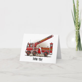 Haken- und Ladenfeuerwagen Dankeskarte