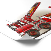 Haken- und Ladenfeuerwagen Poster (Ecke)