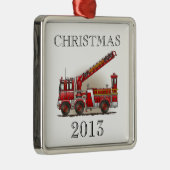 Haken-und Leiter-Löschfahrzeug Silbernes Ornament (Rechts)