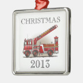 Haken-und Leiter-Löschfahrzeug Silbernes Ornament (Links)