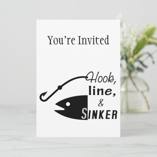 Hakenfischerei Einladung (Stehend Vorderseite)