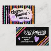 Hakenheftnähte mit bunten Nähten Visitenkarte (Vorne/Hinten)