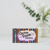 Hakenheftnähte mit bunten Nähten Visitenkarte (Stehend Vorderseite)