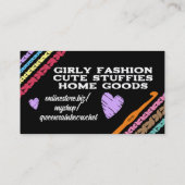 Hakenheftnähte mit bunten Nähten Visitenkarte (Rückseite)