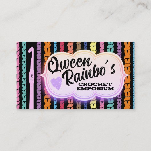 Hakenheftnähte mit bunten Nähten Visitenkarte (Vorderseite)