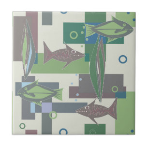 Hakki Ziergegend mit Fisch. Fliese