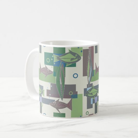Hakki Ziergegend mit Fisch. Kaffeetasse (Vorderseite Links)