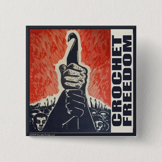 Häkle Freiheit - Knopf Button (Vorderseite)