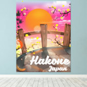 Hakone japan blüht Poster. Leinwanddruck (Insitu (Holzboden))