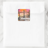 Hakone japan blüht Poster. Quadratischer Aufkleber (Tasche)