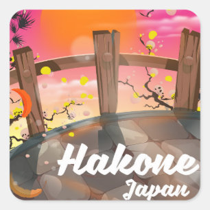 Hakone japan blüht Poster. Quadratischer Aufkleber