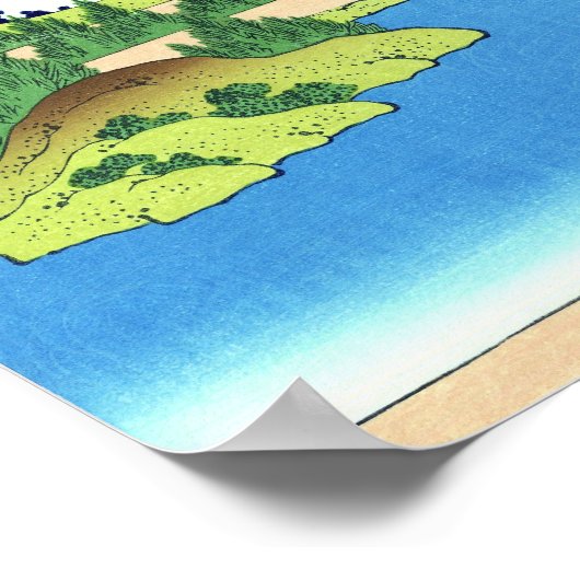 Hakone Lake, Hokusai Japanisch Bildende Kunst Poster (Ecke)