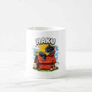 Haku Chill Sommer Schwarze Katze Entspannend Kaffeetasse