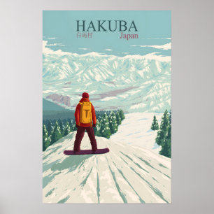 Hakuba Japan Snowboarden Reiseplakat Poster