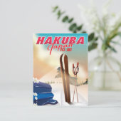 Hakuba Japanisches Reiseplakat. Postkarte (Stehend Vorderseite)