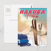 Hakuba Japanisches Reiseplakat. Postkarte (Vorne/Hinten)