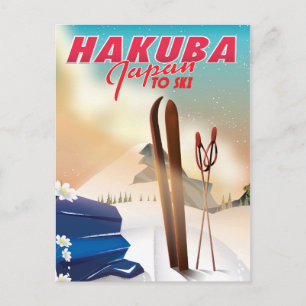 Hakuba Japanisches Reiseplakat. Postkarte