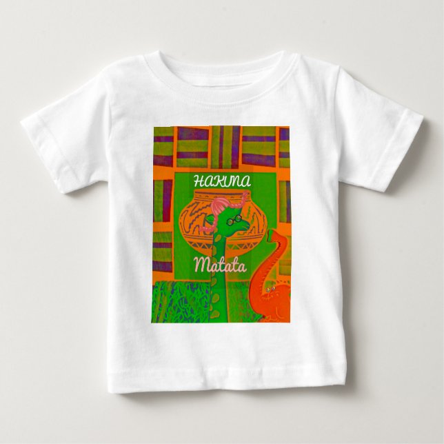 Hakuna Giraffe Art Print Baby T-shirt (Vorderseite)