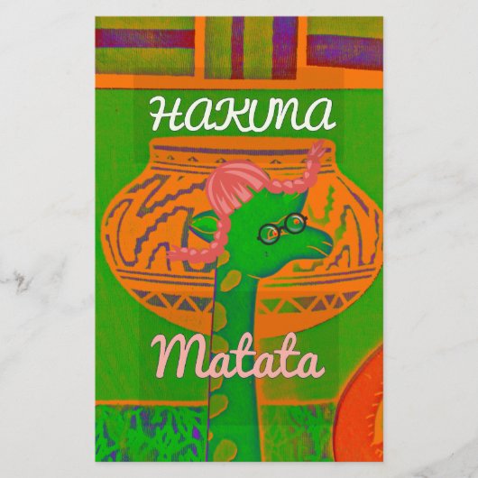 Hakuna Giraffe Art Print Briefpapier (Vorderseite)