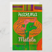 Hakuna Giraffe Art Print Briefpapier (Vorne/Hinten)