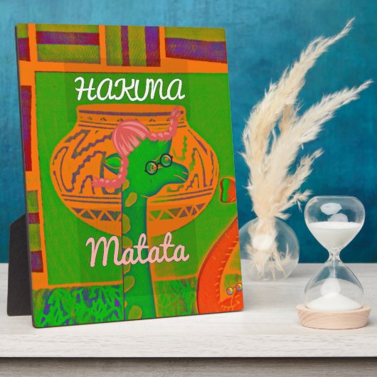 Hakuna Giraffe Art Print Fotoplatte (Seite)
