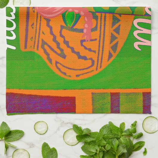 Hakuna Giraffe Art Print Geschirrtuch (Gefaltet)