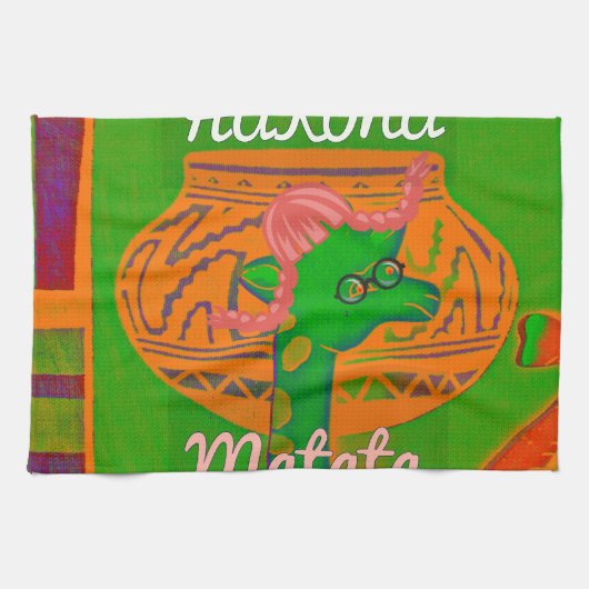 Hakuna Giraffe Art Print Geschirrtuch (Horizontal)