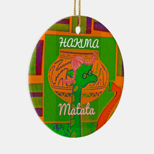 Hakuna Giraffe Art Print Keramik Ornament (Rechts)