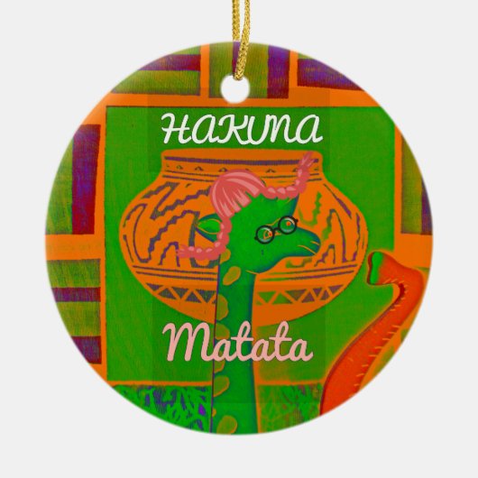 Hakuna Giraffe Art Print Keramik Ornament (Vorne)