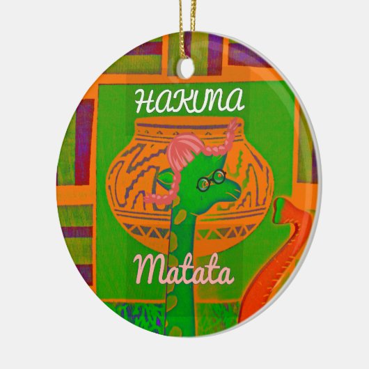 Hakuna Giraffe Art Print Keramik Ornament (Links)