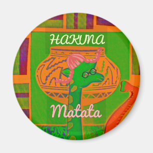 Hakuna Giraffe Art Print Magnet