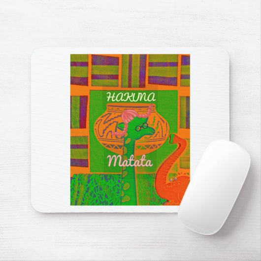 Hakuna Giraffe Art Print Mousepad (Mit Mouse)
