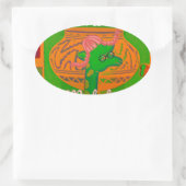 Hakuna Giraffe Art Print Ovaler Aufkleber (Tasche)