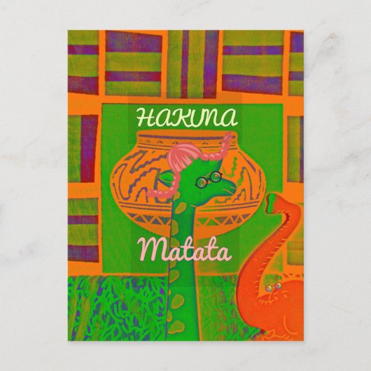Hakuna Giraffe Art Print Postkarte (Vorderseite)
