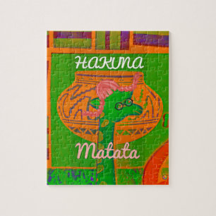 Hakuna Giraffe Art Print Puzzle