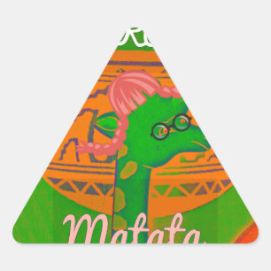 Hakuna Giraffe Kunstdruck Dreieckiger Aufkleber