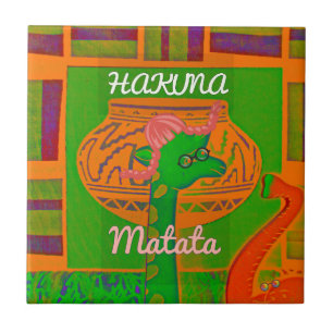 Hakuna Giraffe Kunstdruck Fliese