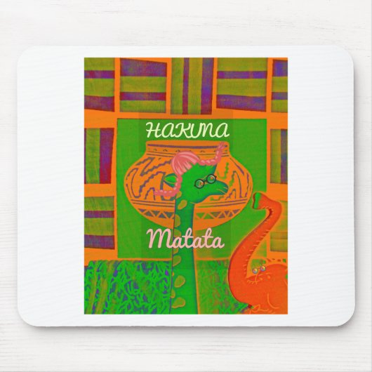 Hakuna Giraffen-Kunstposter Mousepad (Vorne)