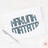 Hakuna Matata 3D Art Print Ovaler Aufkleber (Umschlag)