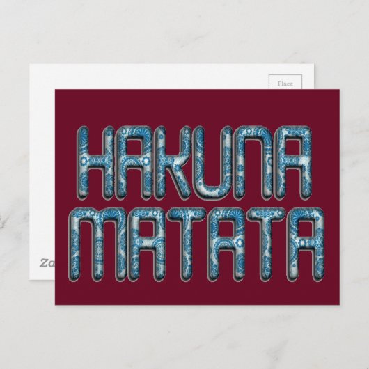 Hakuna Matata 3D Art Print Postkarte (Vorne/Hinten)