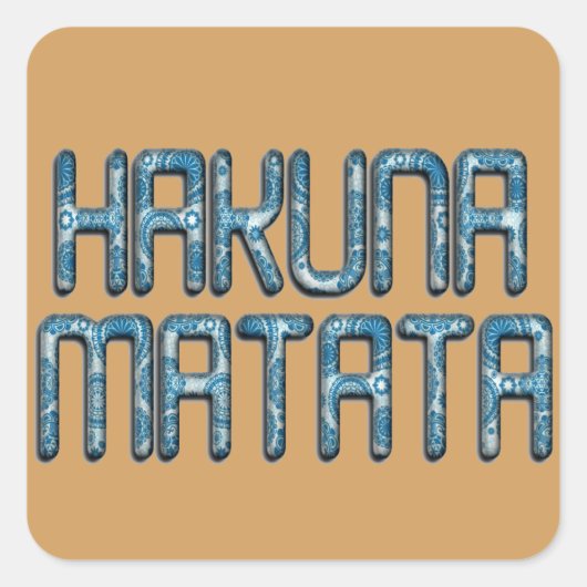 Hakuna Matata 3D Art Print Quadratischer Aufkleber (Vorderseite)