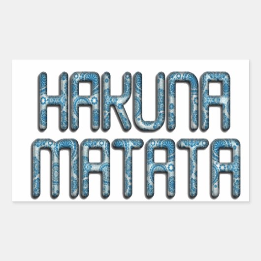 Hakuna Matata 3D Art Print Rechteckiger Aufkleber (Vorderseite)