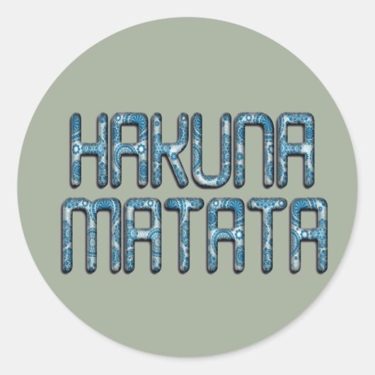 Hakuna Matata 3D Art Print Runder Aufkleber (Vorderseite)