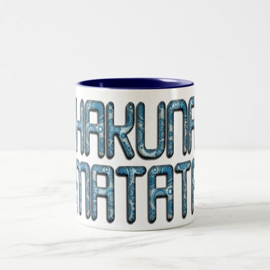 Hakuna Matata 3D Art Print Zweifarbige Tasse (Mittel)