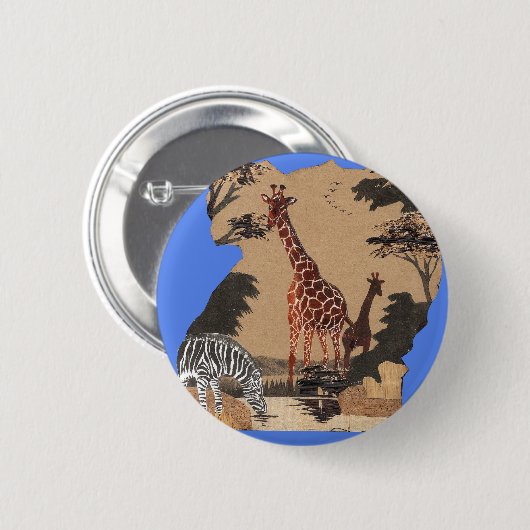 Hakuna Matata African Animals Pride lands.pnng Button (Vorne & Hinten)