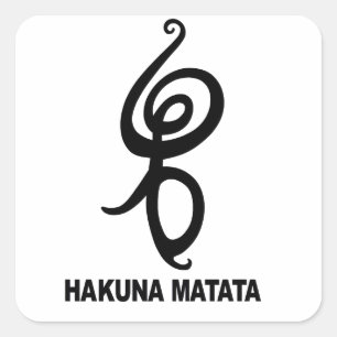 Hakuna Matata - Afrikanisches Symbol Quadratischer Aufkleber