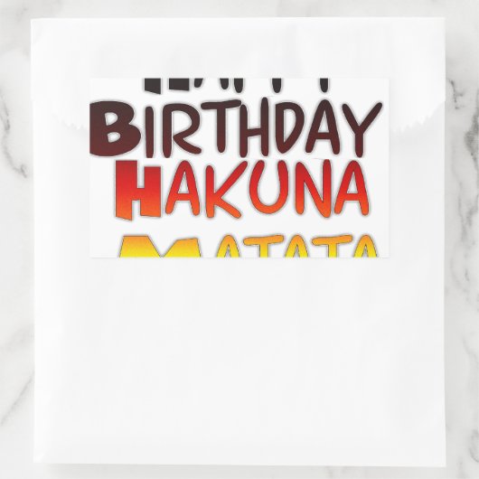 Hakuna Matata Art Print Rechteckiger Aufkleber (Tasche)