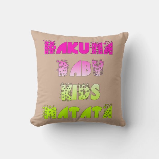Hakuna Matata Baby Kids Floral Text wirbelkissen Kissen (Vorderseite)
