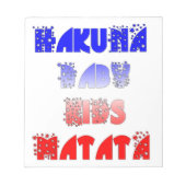 Hakuna Matata Baby & Kids: Französisches Farbdesig Notizblock (Vorderseite)