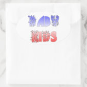 Hakuna Matata Baby & Kids: Französisches Farbdesig Ovaler Aufkleber (Tasche)